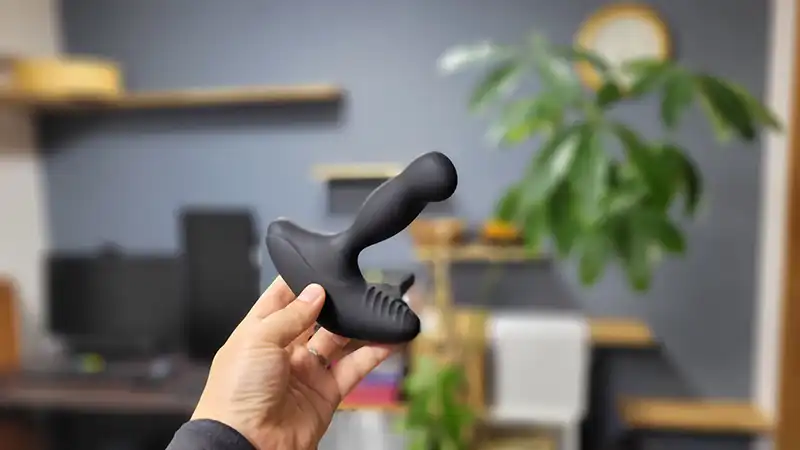 ネクサスレボステルスWPを筆者が手に持っている写真