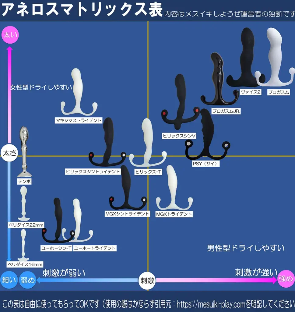 某が作成したアネロス機能別マトリックス表